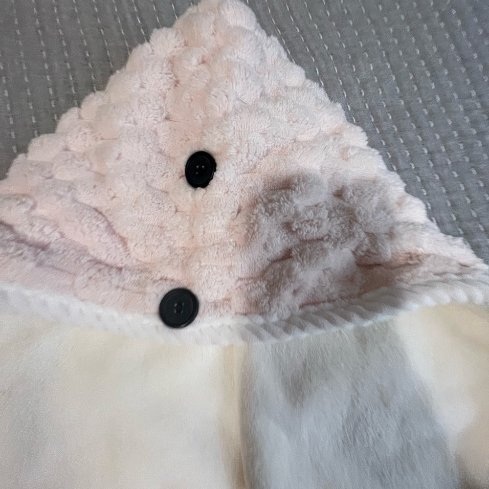 Soft Pink and Cream womens Hooded Hair Towel Wrap new xtra long - Picture 2 of 9